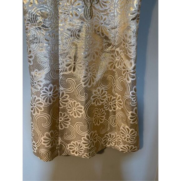 Lilly Pulitzer Size 10 Largo Shift Dress Gold Metallic Flower Jacquard Cocktail - Picture 5 of 15
